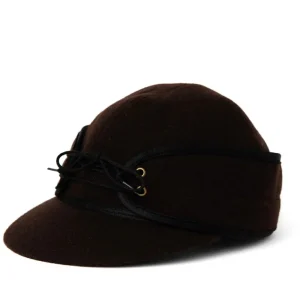 Crown Cap Crown Caps^Classic Wool Blend Railroad Hat - Brown