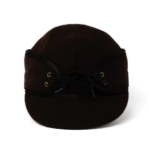 Crown Cap Crown Caps^Classic Wool Blend Railroad Hat - Brown