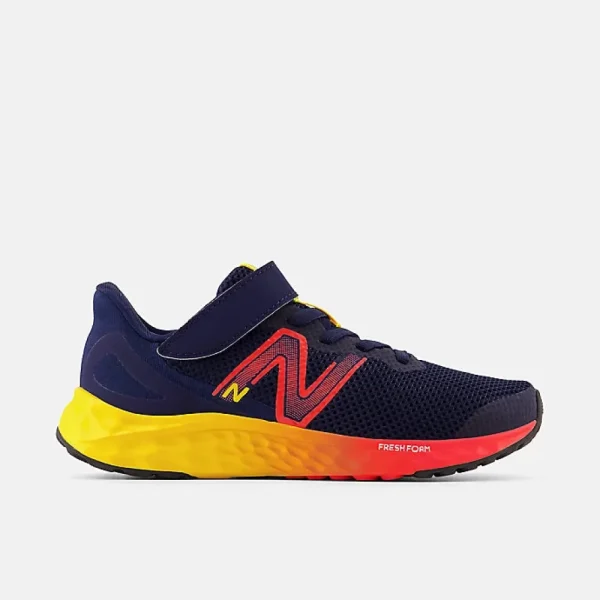 New Balance Athletic^Fresh Foam Arishi v4 Bungee Lace with Top Strap - Team Navy with Electric Red