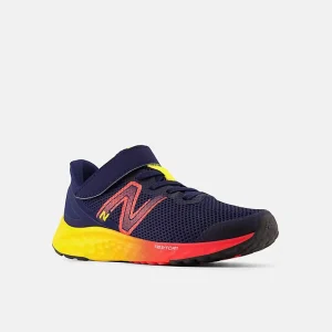 New Balance Athletic^Fresh Foam Arishi v4 Bungee Lace with Top Strap - Team Navy with Electric Red