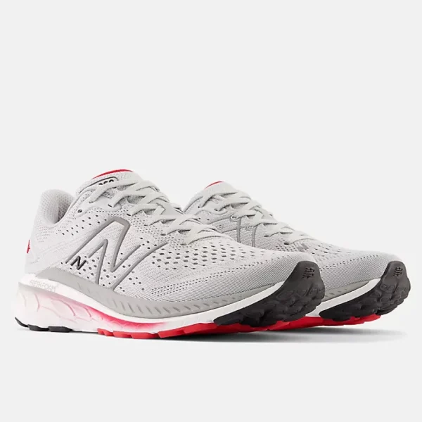 New Balance Athletic & Hiking^Fresh Foam 860v13 - Light Aluminum with True Red