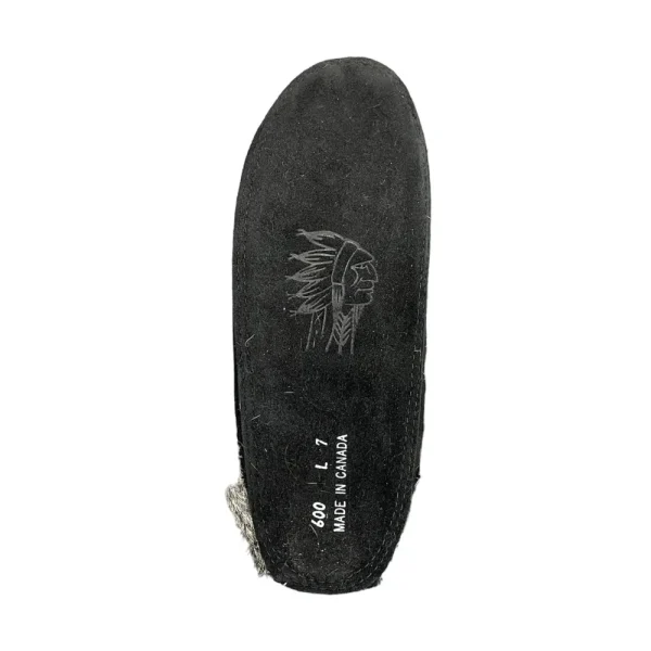 Laurentian Chief Moccasins^Fur Moccasin - Black Suede