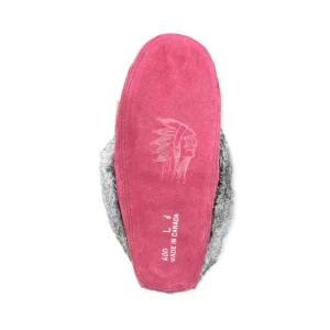 Laurentian Chief Moccasins^Fur Moccasin - Burgundy Suede