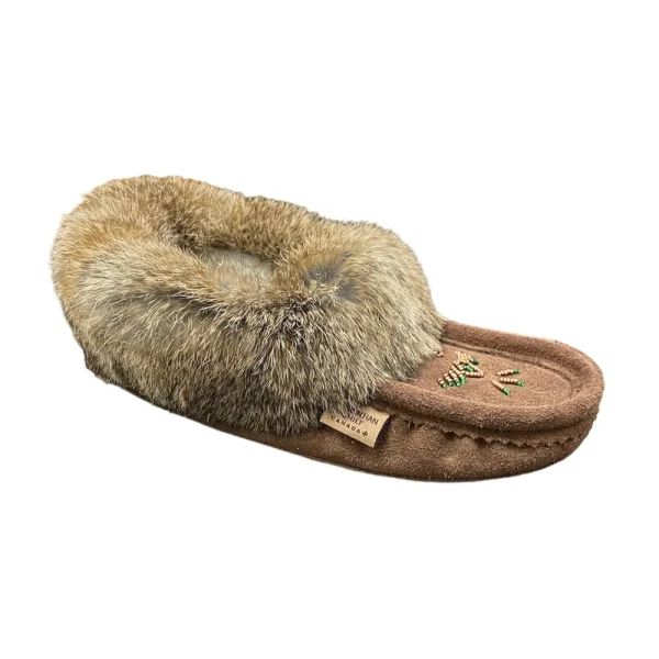 Laurentian Chief Moccasins^Fur Moccasin - Chocolate Suede