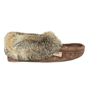 Laurentian Chief Moccasins^Fur Moccasin - Chocolate Suede