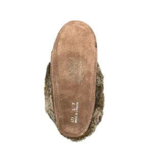 Laurentian Chief Moccasins^Fur Moccasin - Chocolate Suede