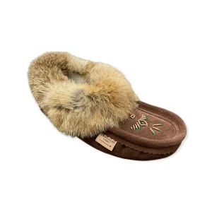 Laurentian Chief Moccasins^Fur Moccasin - Coffee Suede