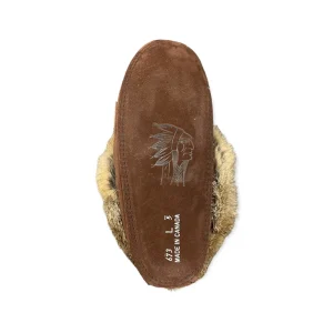 Laurentian Chief Moccasins^Fur Moccasin - Coffee Suede