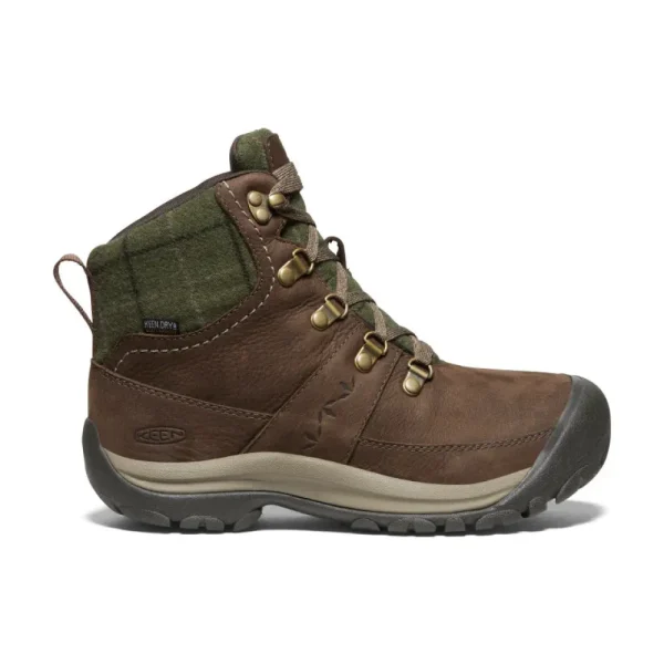 Keen Rain & Snow^Kaci III Winter Mid - Dark Earth/Green Plaid