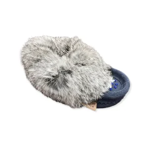 Laurentian Chief Moccasins^Kid's Fur Moccasin - Navy Suede