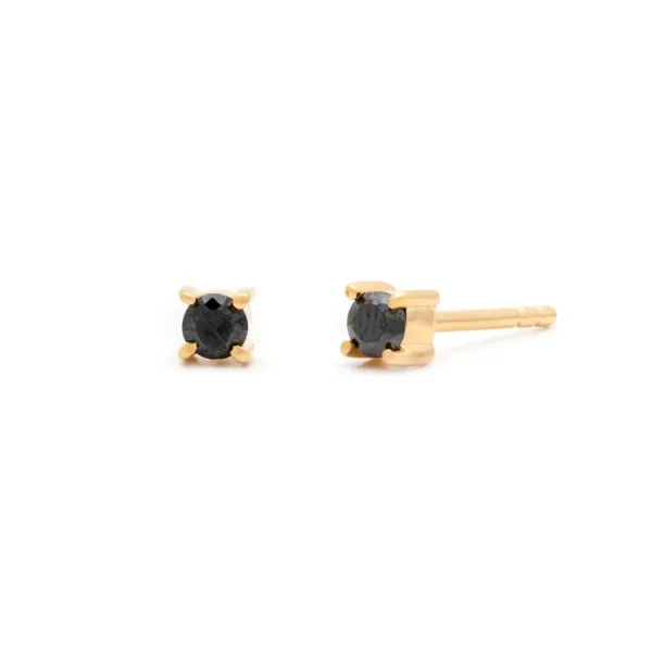 Leah Yard Designs Earrings^Mini Studs - Black C.Z.