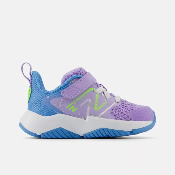 New Balance Athletic^Rave Run v2 - Bungee Lace with Top Strap - Lilac Glo with Sky Blue