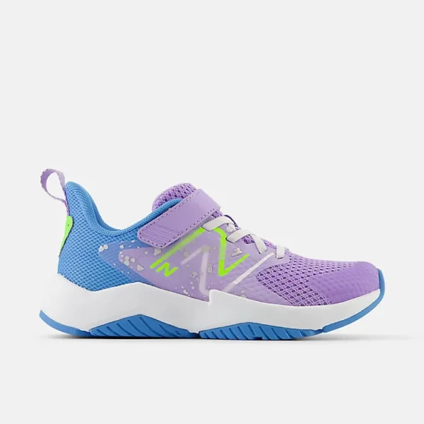 New Balance Athletic^Rave Run v2 Bungee Lace with Top Strap - Lilac Glo with Sky Blue