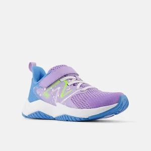 New Balance Athletic^Rave Run v2 Bungee Lace with Top Strap - Lilac Glo with Sky Blue