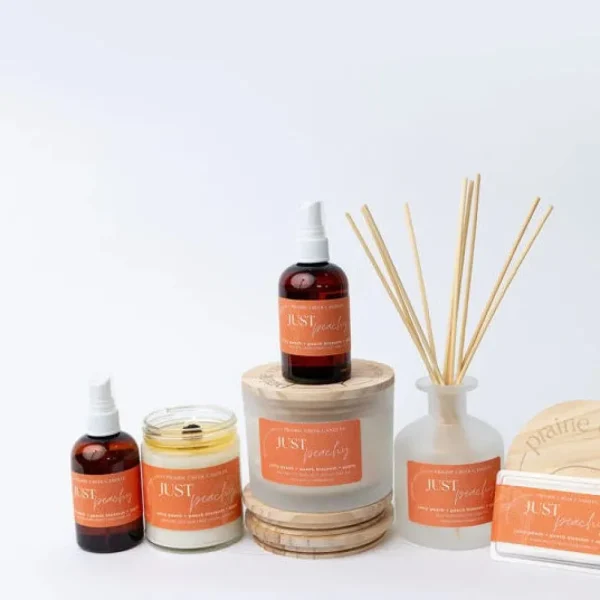 Prairie Creek Candles Candles^Reed Diffuser - Just Peachy