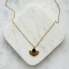 AKA Necklaces^ROWAN Black Shell Gold Pendant Necklace