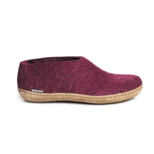 Glerups Glerups^Shoe with Leather Sole - Cranberry