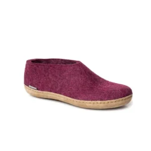 Glerups Glerups^Shoe with Leather Sole - Cranberry