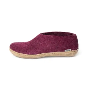 Glerups Glerups^Shoe with Leather Sole - Cranberry