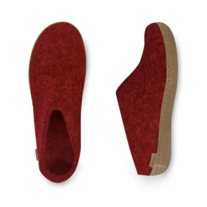 Glerups Glerups^Slip-on with Leather Sole - Red