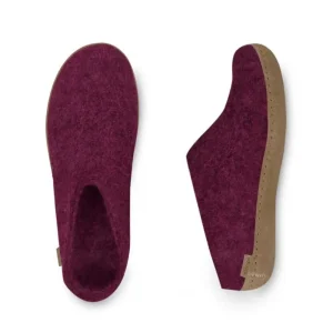 Glerups Glerups^Slip-on with Leather Sole - Cranberry