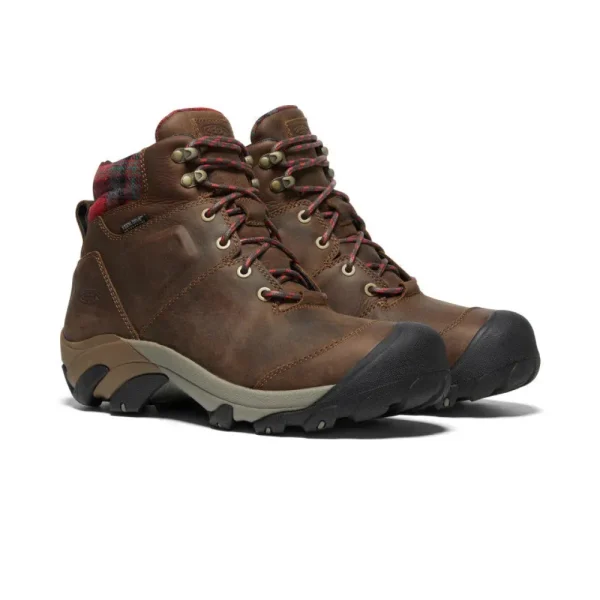 Keen Rain & Snow^Targhee II Winter - Dark Earth/Red Plaid