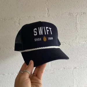 Swift Shoe Ball Caps^Wheat Trucker Hat - Navy